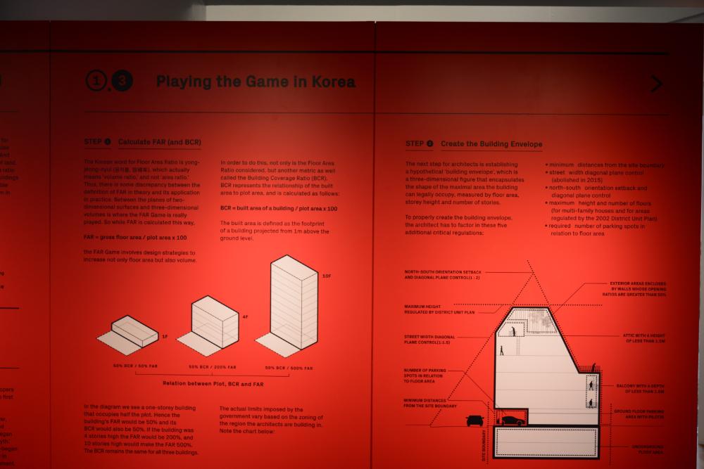 한국관 《용적률 게임》 전시장 내부 설치과정 사진
