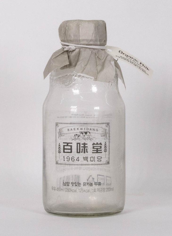 백미당 맛있는 우유 유리 용기 450ML 1