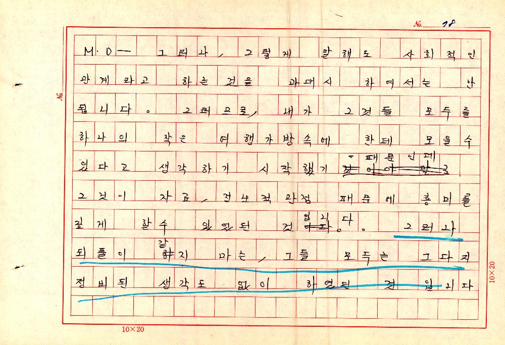 1961년 『20세기미술』 및 『구상의 혁명(アラン·ジュフロワ)』 필사 원고