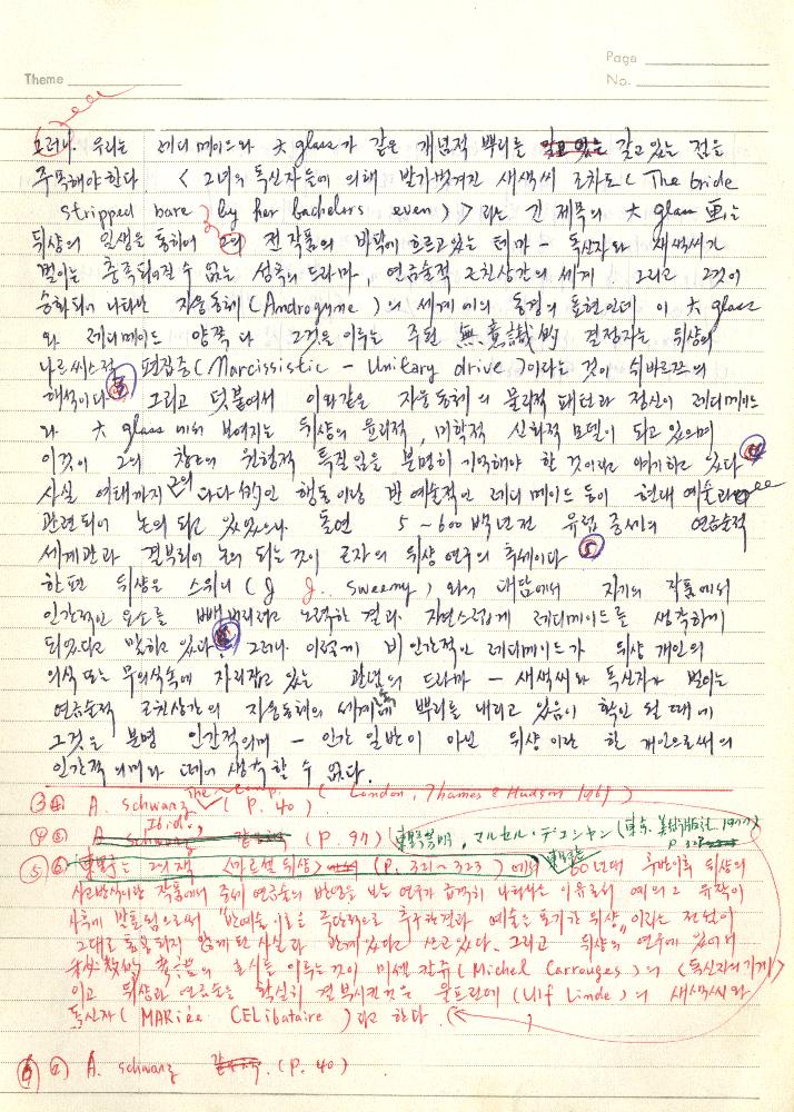 1980년 석사 논문 작성 공책 6