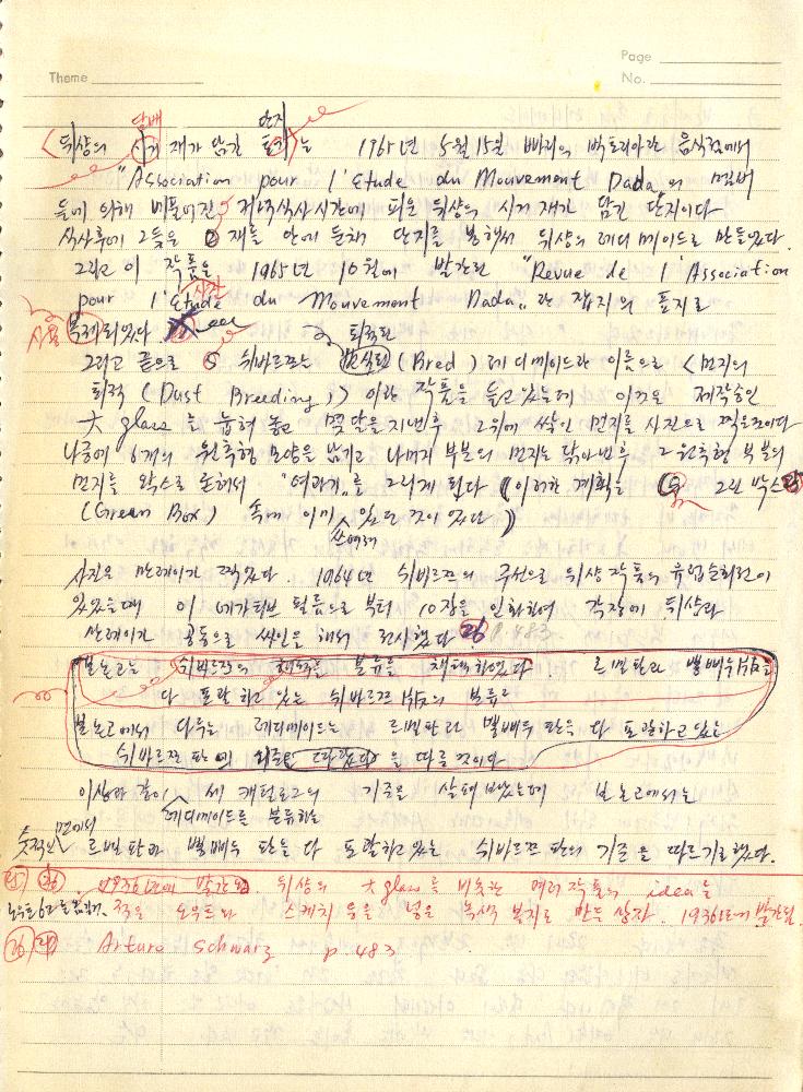 1980년 석사 논문 작성 공책