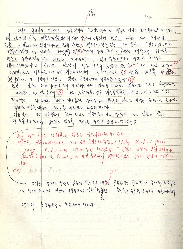 1980년 석사 논문 작성 공책