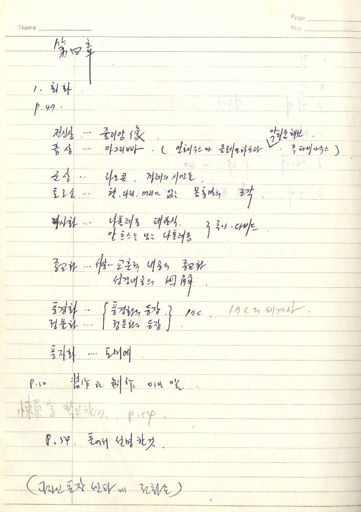 1980년 석사 논문 작성 공책