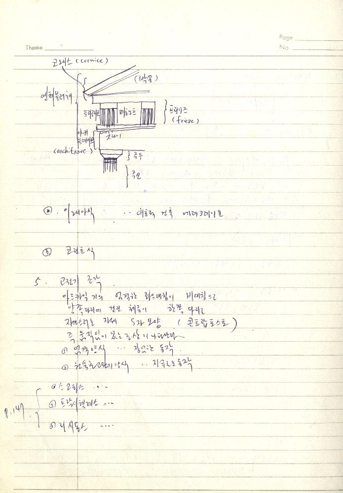 1980년 석사 논문 작성 공책