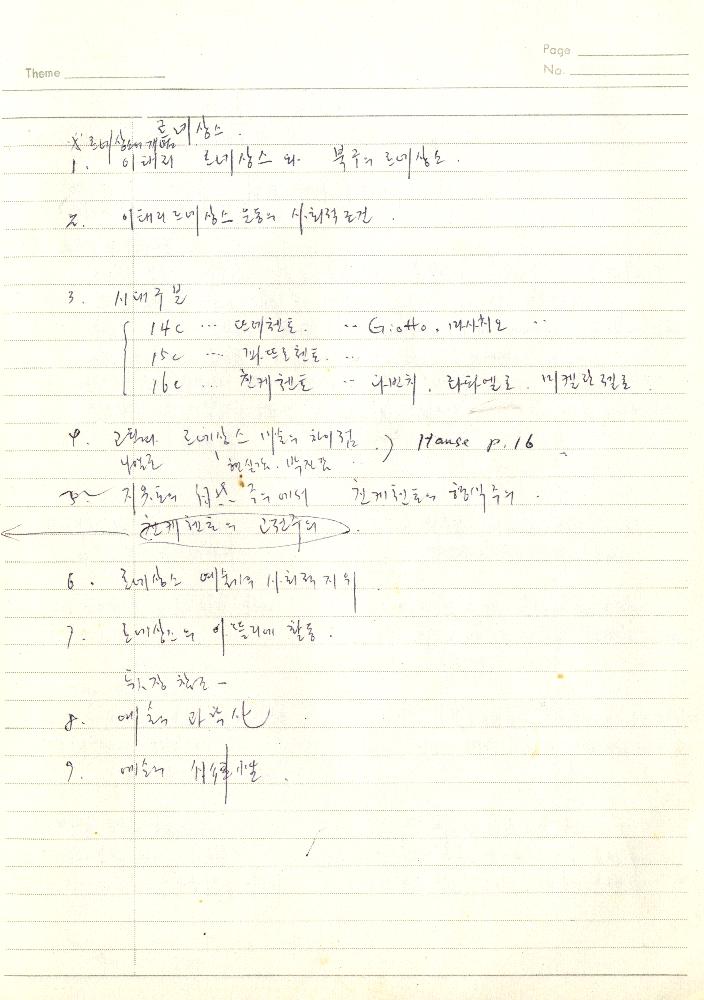 1980년 석사 논문 작성 공책