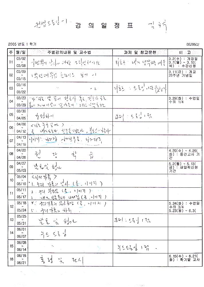 2005년 김용익 다이어리 6