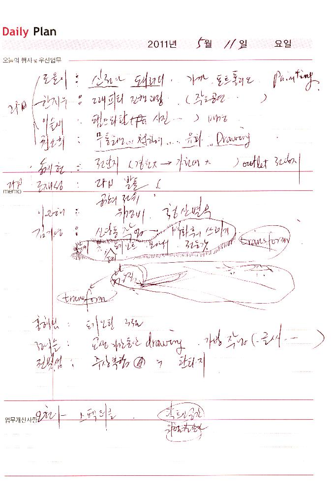 2011년 3월 2일부터 2011년 6월 1일까지 김용익 다이어리