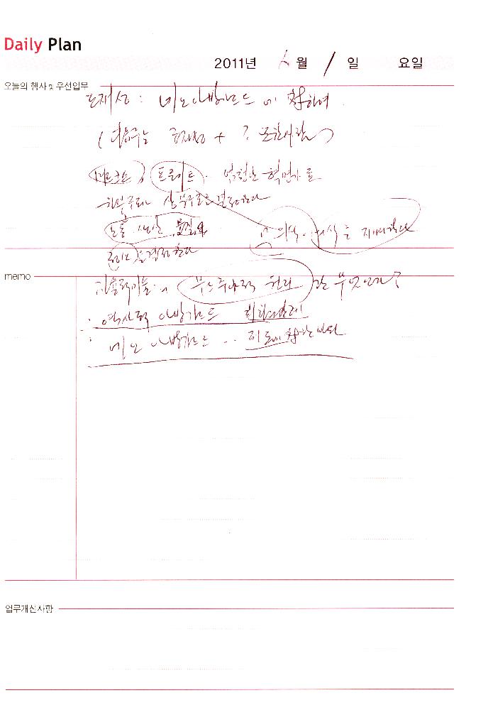 2011년 3월 2일부터 2011년 6월 1일까지 김용익 다이어리