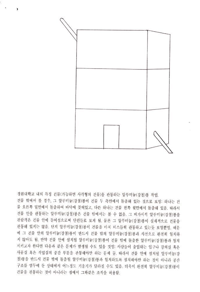 1998년 5월 《보충의 보충 supplement of supplement》 경원대학교 참여학생 작업 계획서