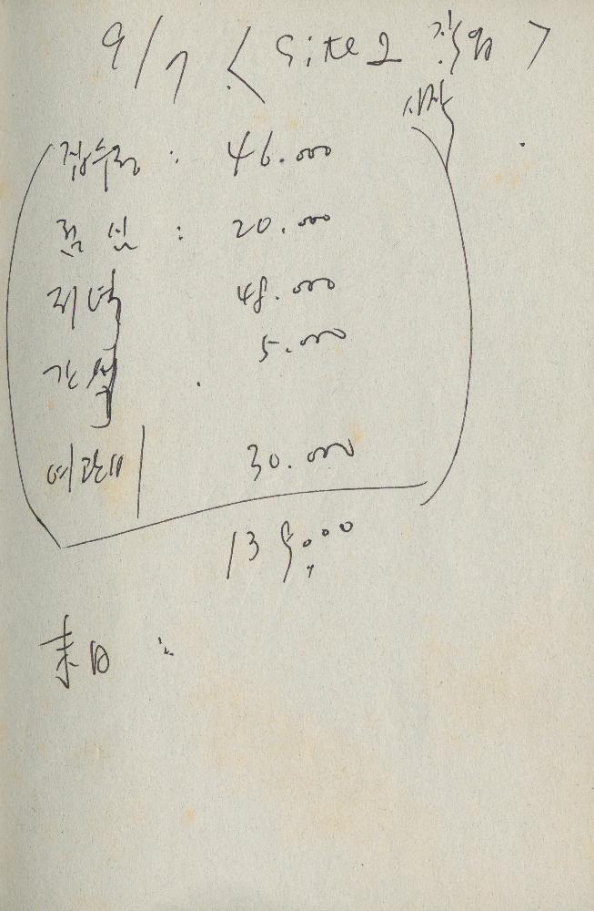 2005년 김용익 안양공공예술프로젝트 관련 노트