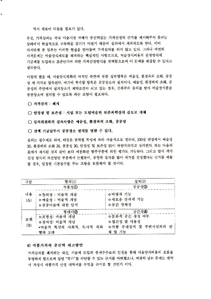 《공공미술 정책포럼 및 공공미술제도 도입을 위한 예술인협의회 발기인대회》 자료집