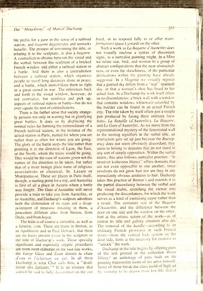 「The 'Meta-Irony' of Marcel Duchamp」 『The Journal of Aesthetics and Art Criticism : 1986, Spring』 3