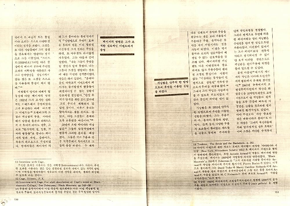 1984년 3월 20일 「뒤샹-케이지 미학」 『계명미술』 5