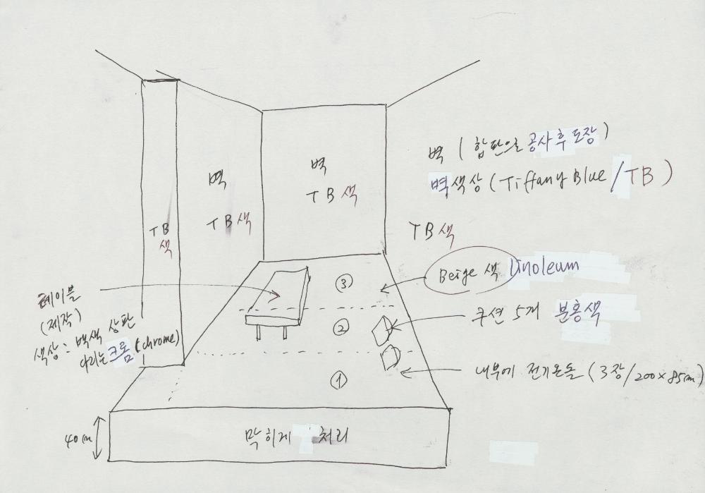 2018년 21세기 미술관 《동아시아 문화도시 2018 가나자와-변용하는 집》 출품작 관련 도면 스케치 5