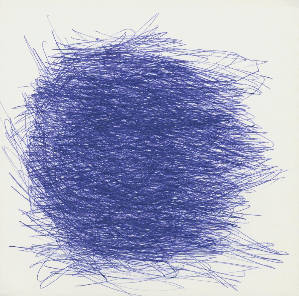 〈Untitled (blue)〉(2014) 시리즈의 제작을 위한 볼펜 드로잉 1