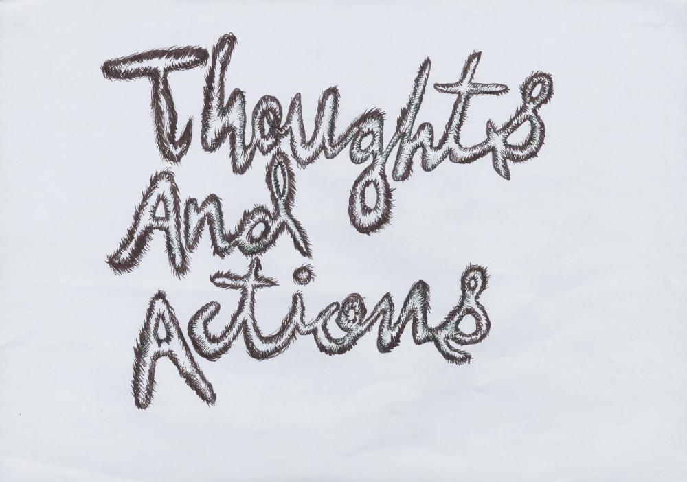 Thoughts And Actions 손글씨 드로잉 1