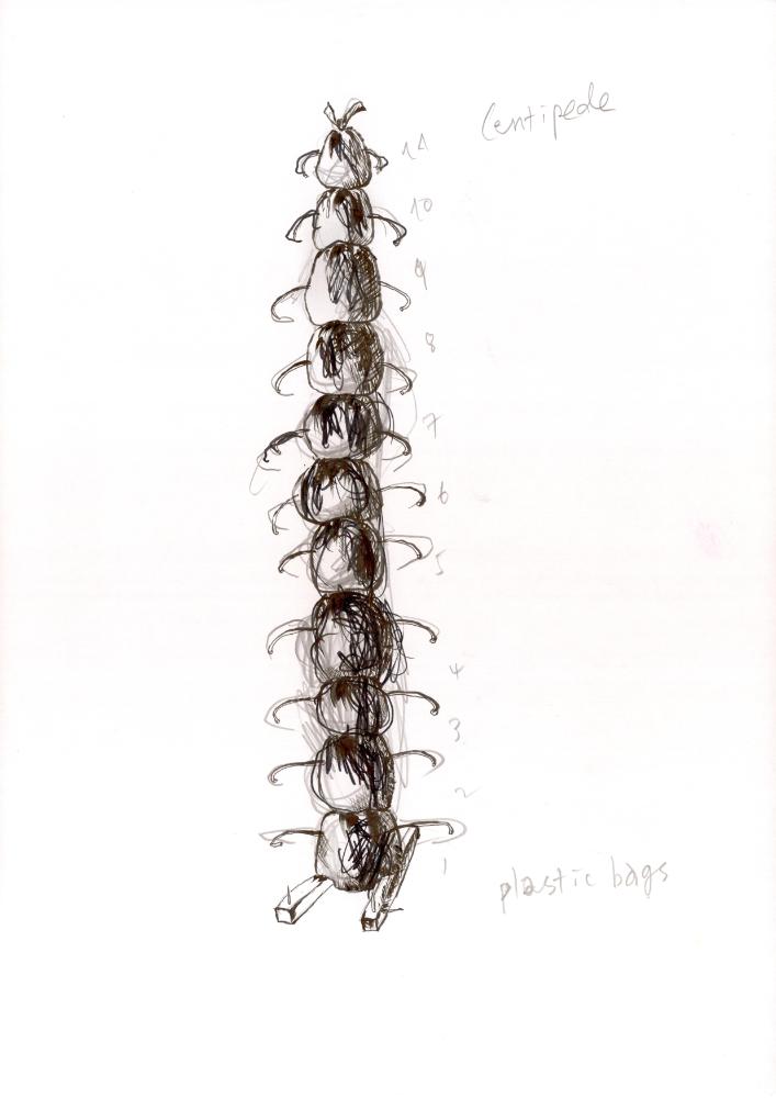 〈A Study on Slanted & Hyperbolic Constitution-centipede〉의 스케치 1