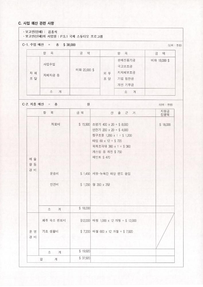 1999-2003년 김홍석 참여 전시 관련 자료