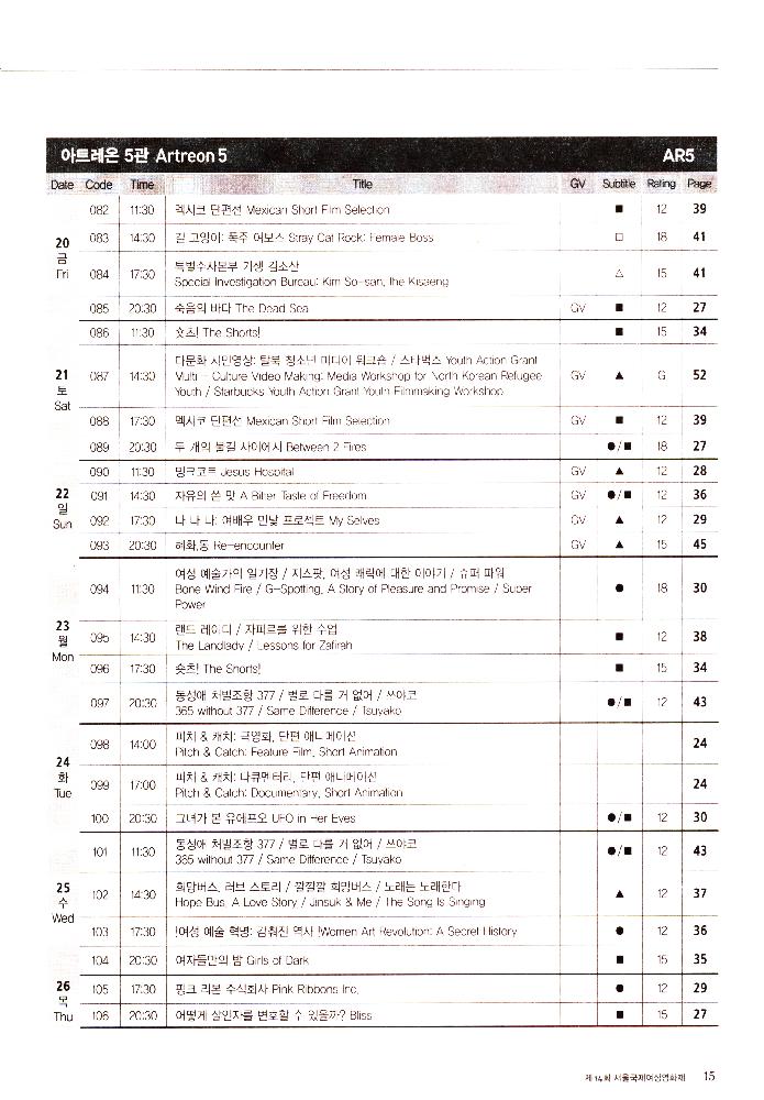 2012년 제14회 《서울국제여성영화제》 리플릿