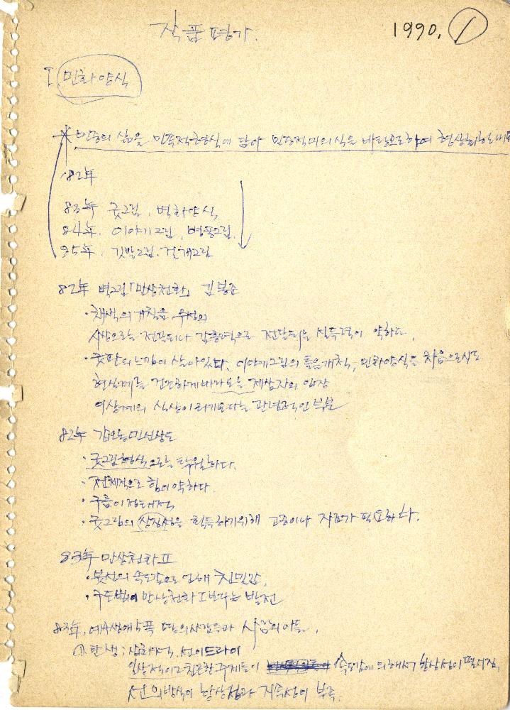 1990년 두렁 재건을 위한 모임의 두렁 작품평가 1