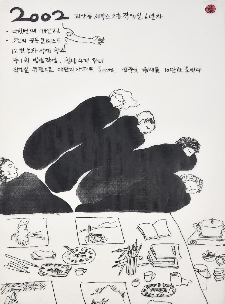 2005년 〈나의 작업실 변천사_2002〉 드로잉