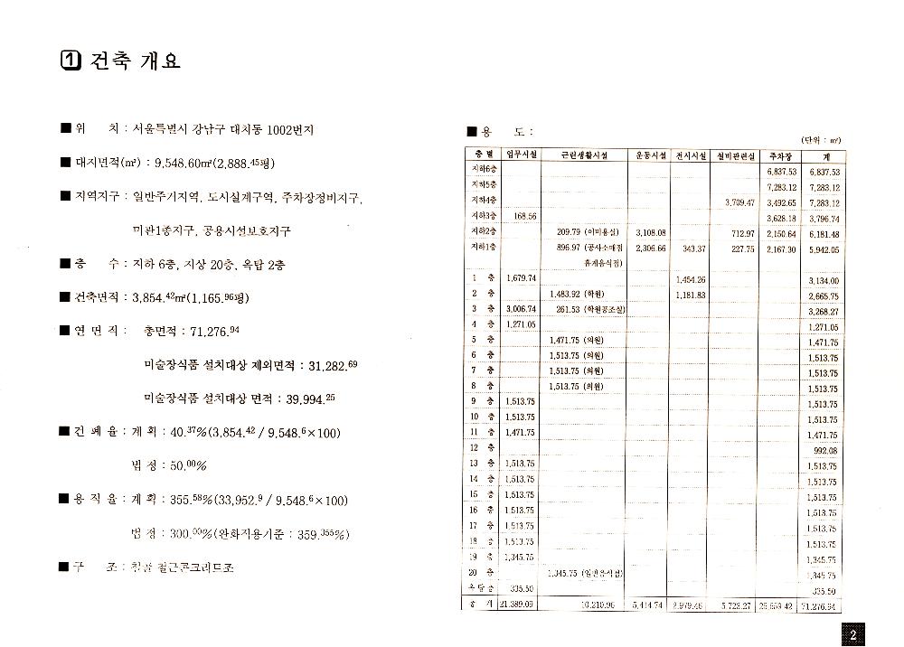 한국담배인삼공사 서울지역본부 사옥 미술장식품 설치 계획서 4