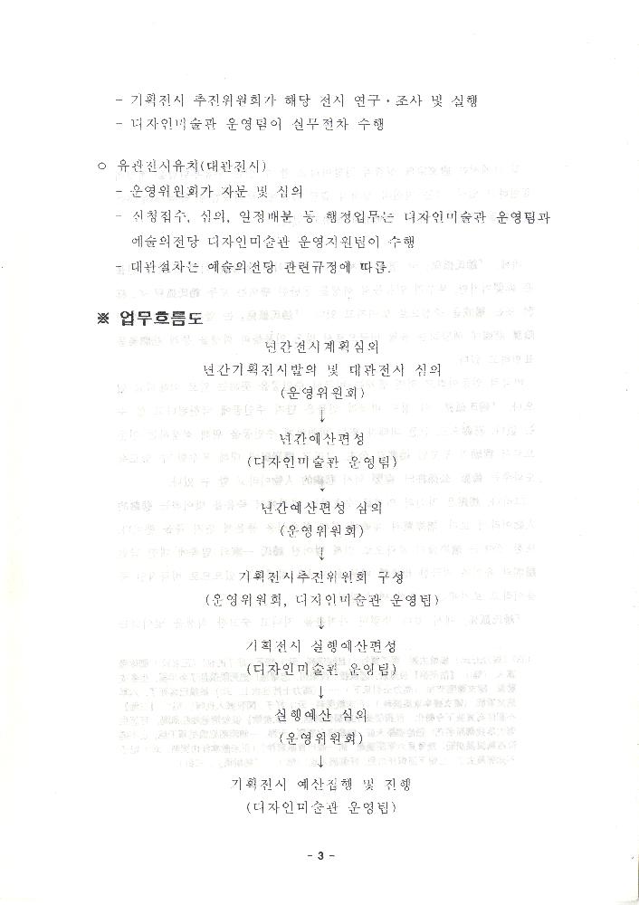 디자인미술관 2000년도 운영방향(안) 문서 3
