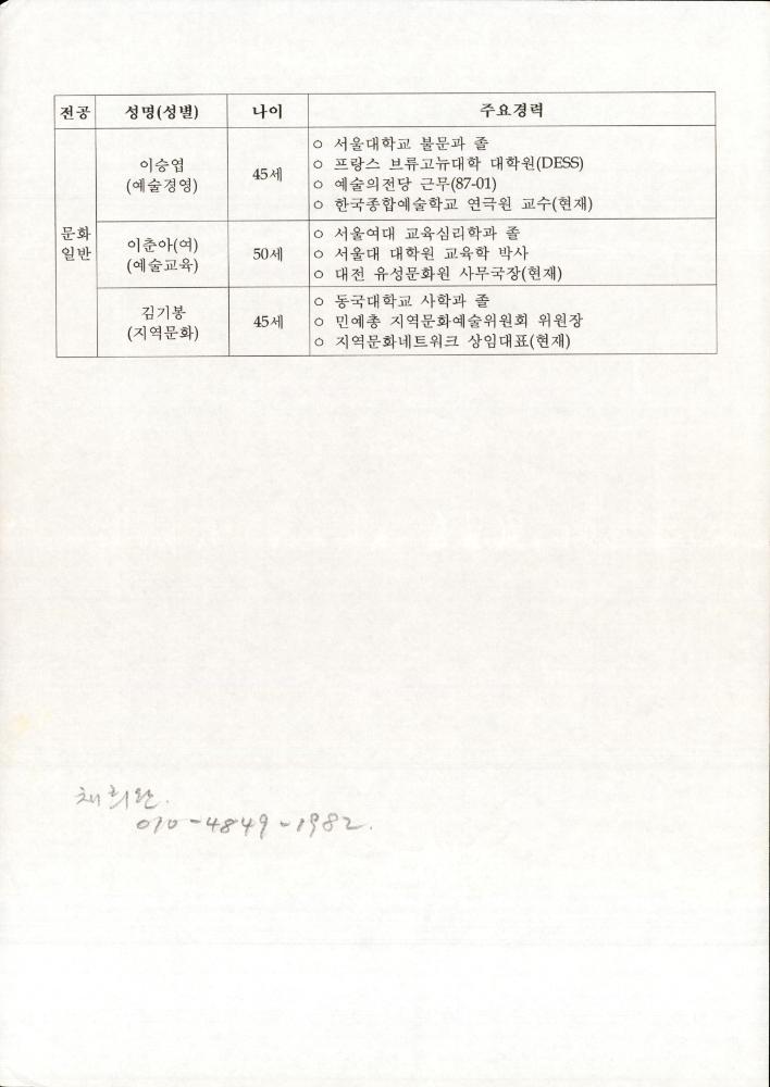 2005년 한국문화예술위원회 위원 모집 관련 문서 7