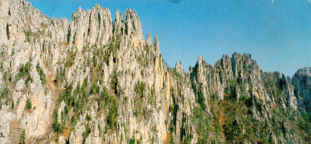 1998년 백남식의 <金剛山(금강산) The Kumgang Mountains 만물상(萬物相) Manmulsang> 사진 엽서 1
