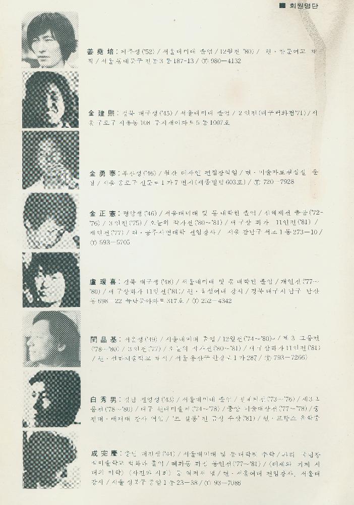 1981년 《현실과 발언 동인전》 리플릿 2