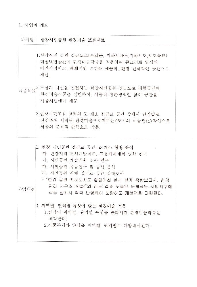 2006년 「한강 시민 공원 접근로 환경 미술 프로젝트」 위탁 연구 과제 수행을 위한 기초 제안서 4