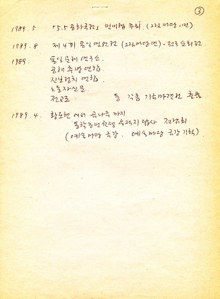 1970년에서 1980년대 김정헌 개인활동 관련 메모 4