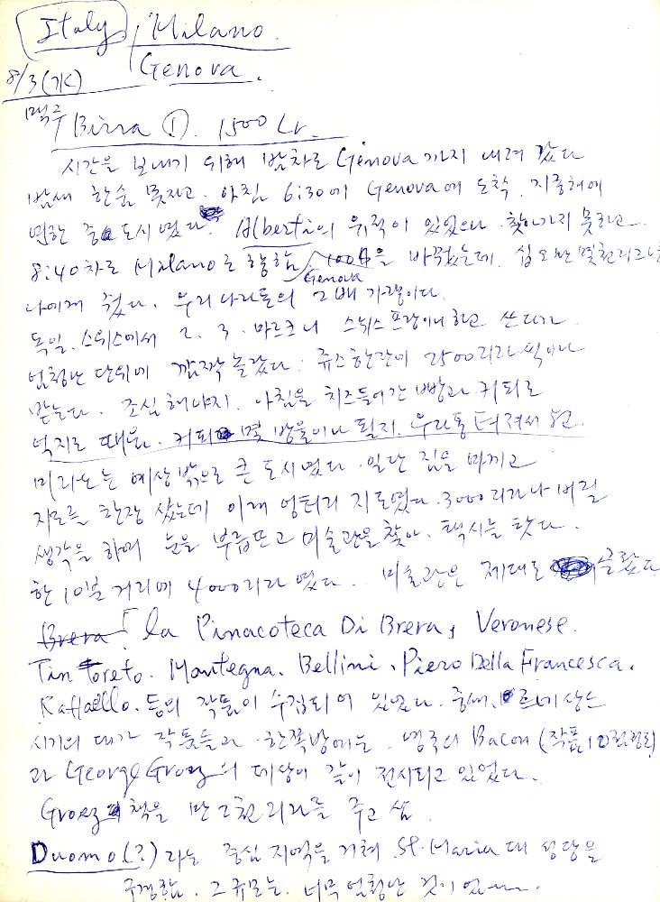 1983년 미국, 유렵 여행노트 5