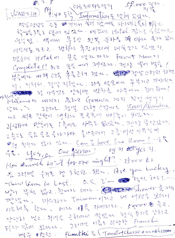 1983년 미국, 유렵 여행노트 6