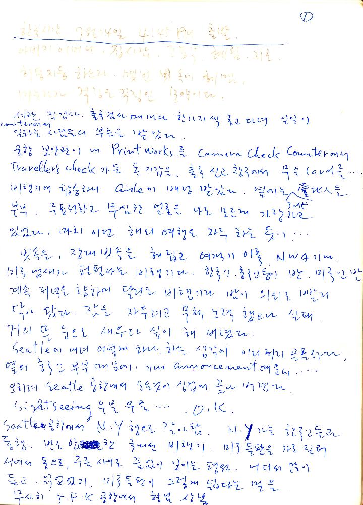1983년 미국, 유렵 여행노트
