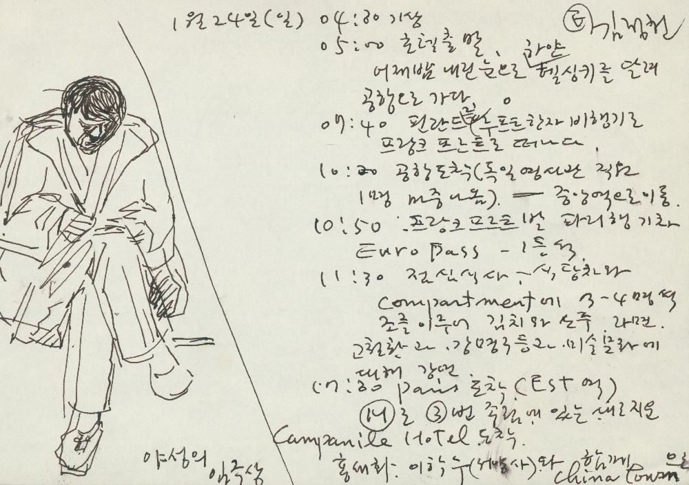 1999년 김정헌 유럽여행 일기 및 드로잉