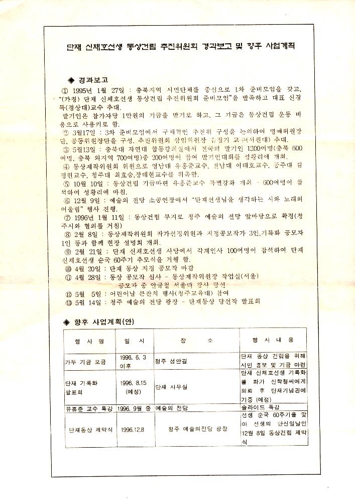 단재 신채호 선생 동상제작 件(건) 파일