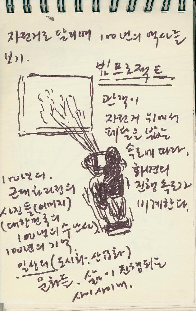 김정헌의 작가노트_까치, 무궁화, 모자, 밥상 등의 사물 드로잉 및 메모