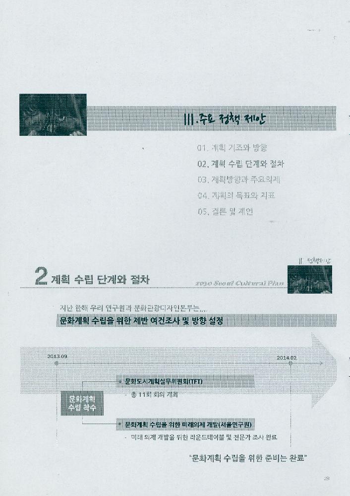 2014년 3월 4일 2013 정책과제 서울문화플랜 수립을 위한 기본구상 연구