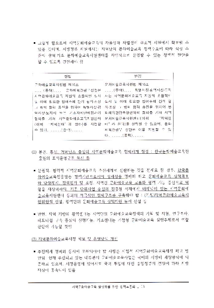 ≪지역문화예술교육 활성화를 위한 정책토론회≫