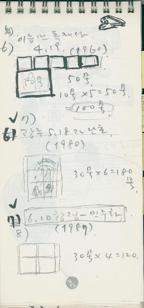 4월 20일 김정헌의 작가노트_ 메모 및 ≪백 년의 기억展≫ 관련 드로잉