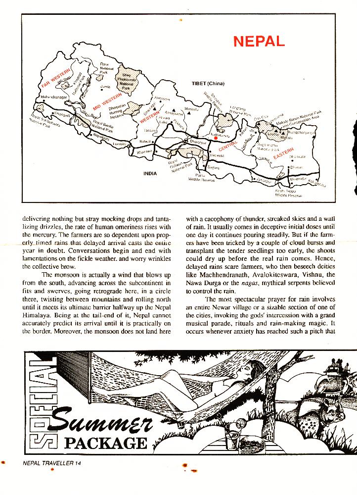 잡지 『NEPAL TRAVELLER』의 기사 「Welcoming the Monsoon」 2