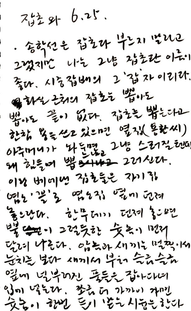 잡초와 6.25 관련 글 1