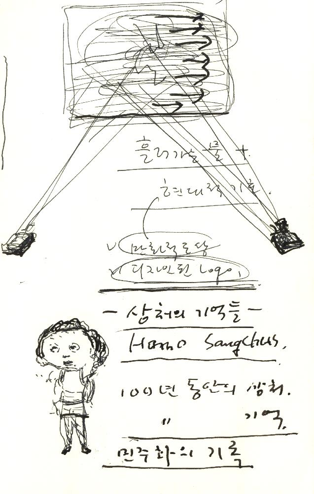 소공리 500년 소나무', 집 설계도 및 기타 드로잉과 메모 관련 김정헌의 작가노트