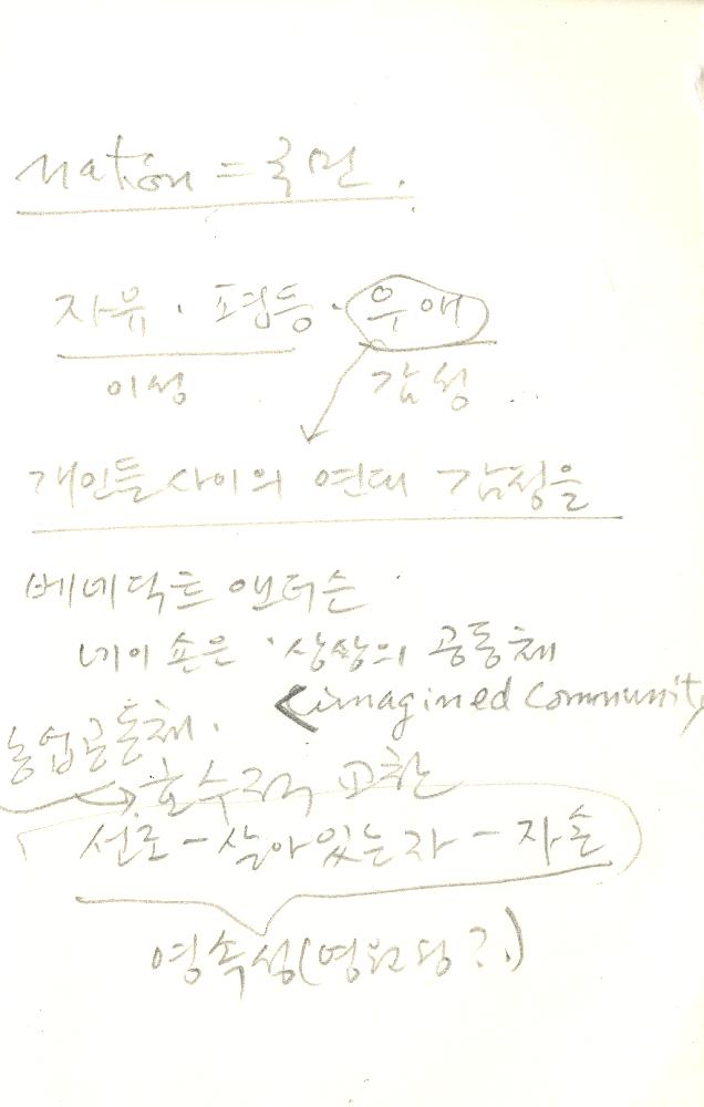 소공리 500년 소나무', 집 설계도 및 기타 드로잉과 메모 관련 김정헌의 작가노트