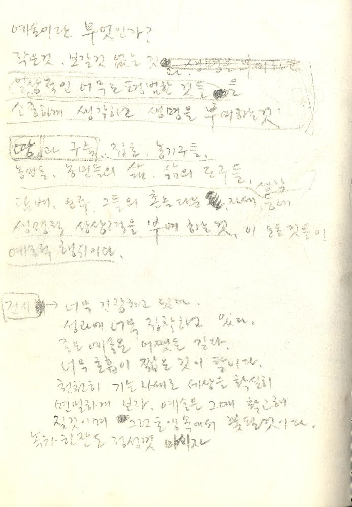 1990년대 김정헌의 작가노트_ [작업구상 에스키스]