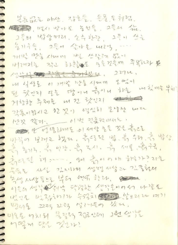 1990년대 김정헌의 작가노트_ [작업구상 에스키스]