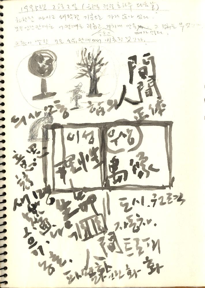 1990년대 김정헌의 작가노트_ [작업구상 에스키스]