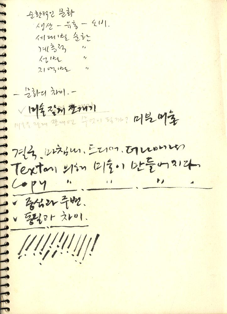 1990년대 김정헌의 작가노트_ [작업구상 에스키스]