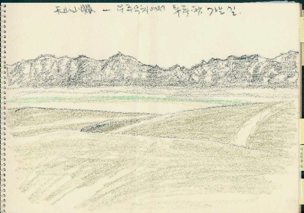 김정헌의 작가노트_중국 여행, <일어나는 땅>, 새 관련 드로잉
